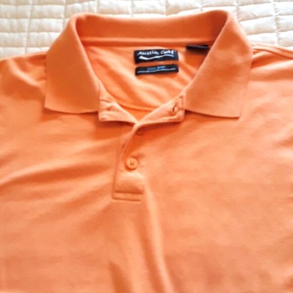 Mens Sz XL Orange Cool Skin Moisture Wicking Breathable SS Polo Golf Shirt - Picture 3 of 11